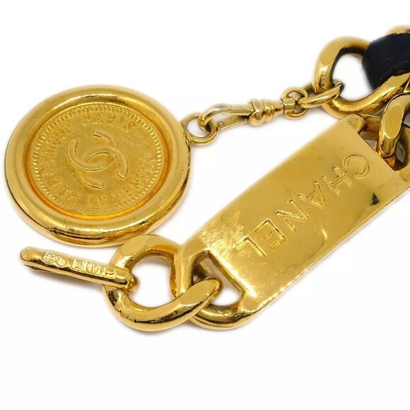 Chanel Medallion Chain Belt Black Small Good - Picture 4 of 5